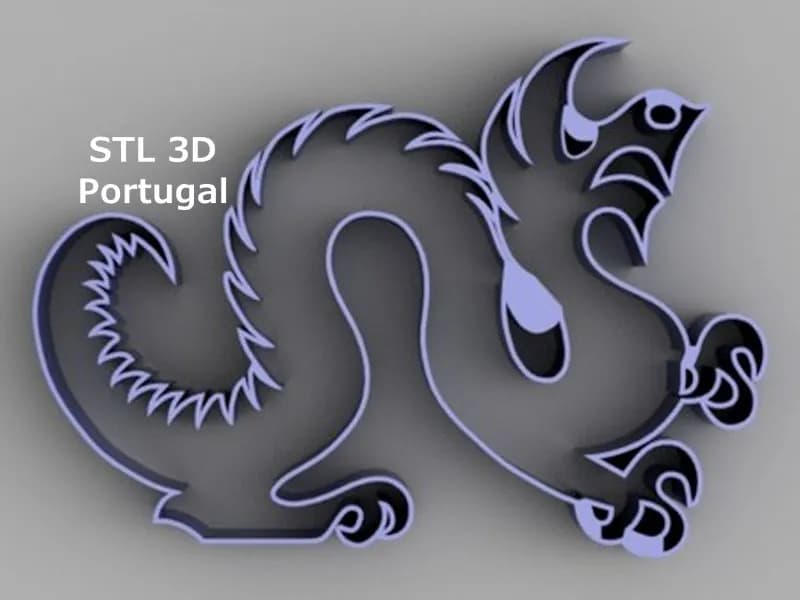 STL - Cortador de galletas de dragón render 3