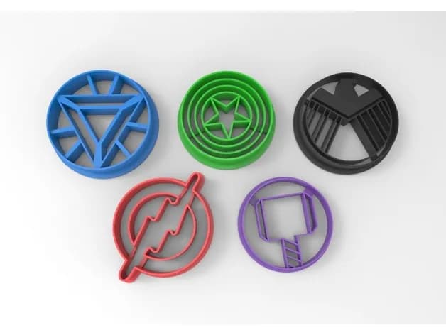 STL - Cortadores de galletas Avengers render 3