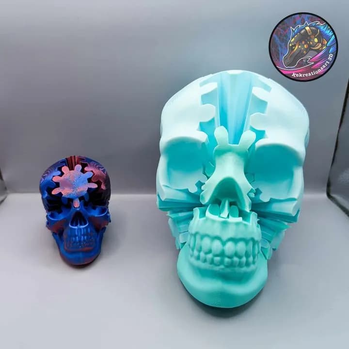 STL - Cráneo con Engranajes render 2