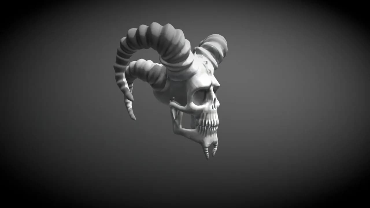 STL - Cráneo de Demonio Low Poly
