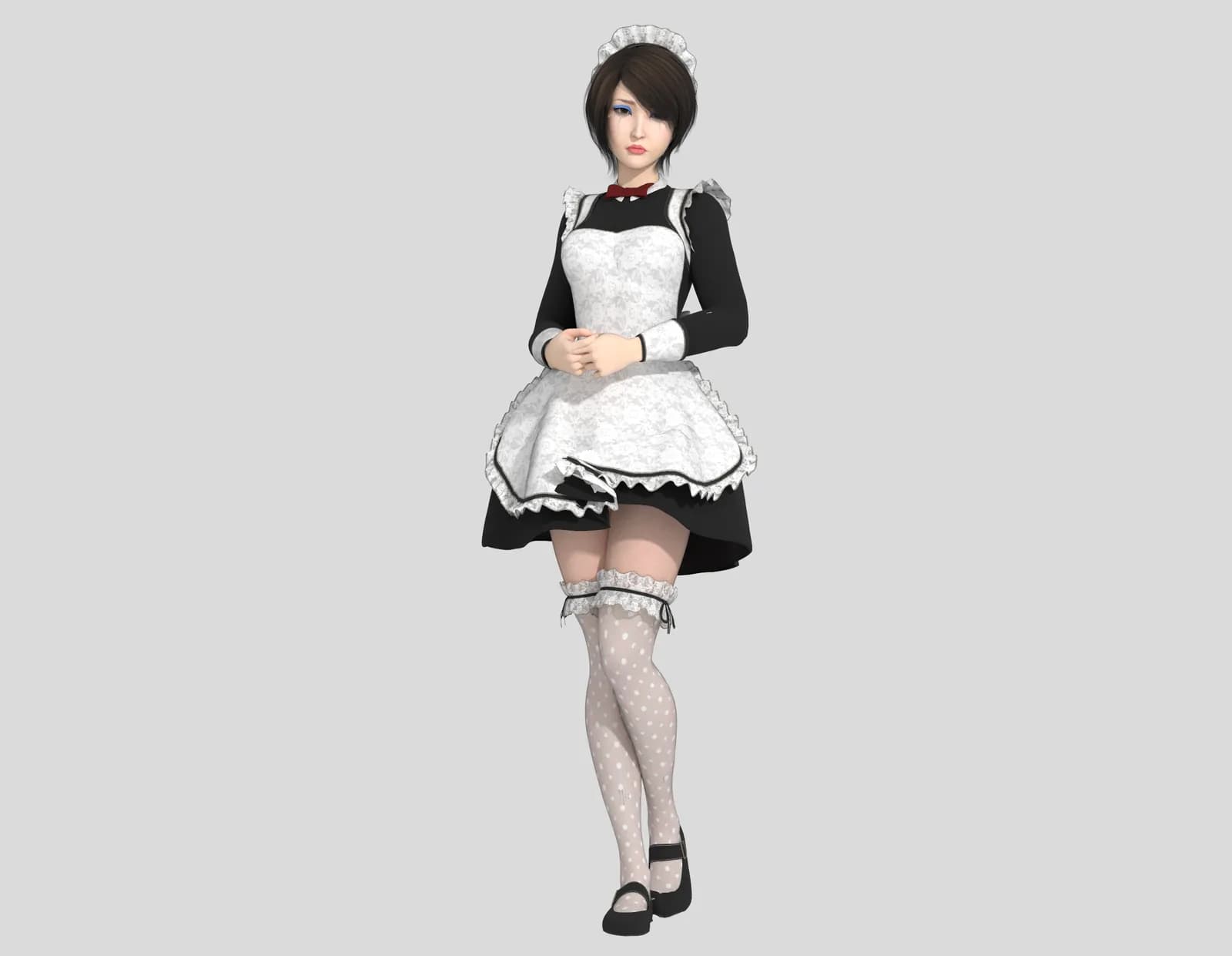 STL - Criada de anime llorando render 2