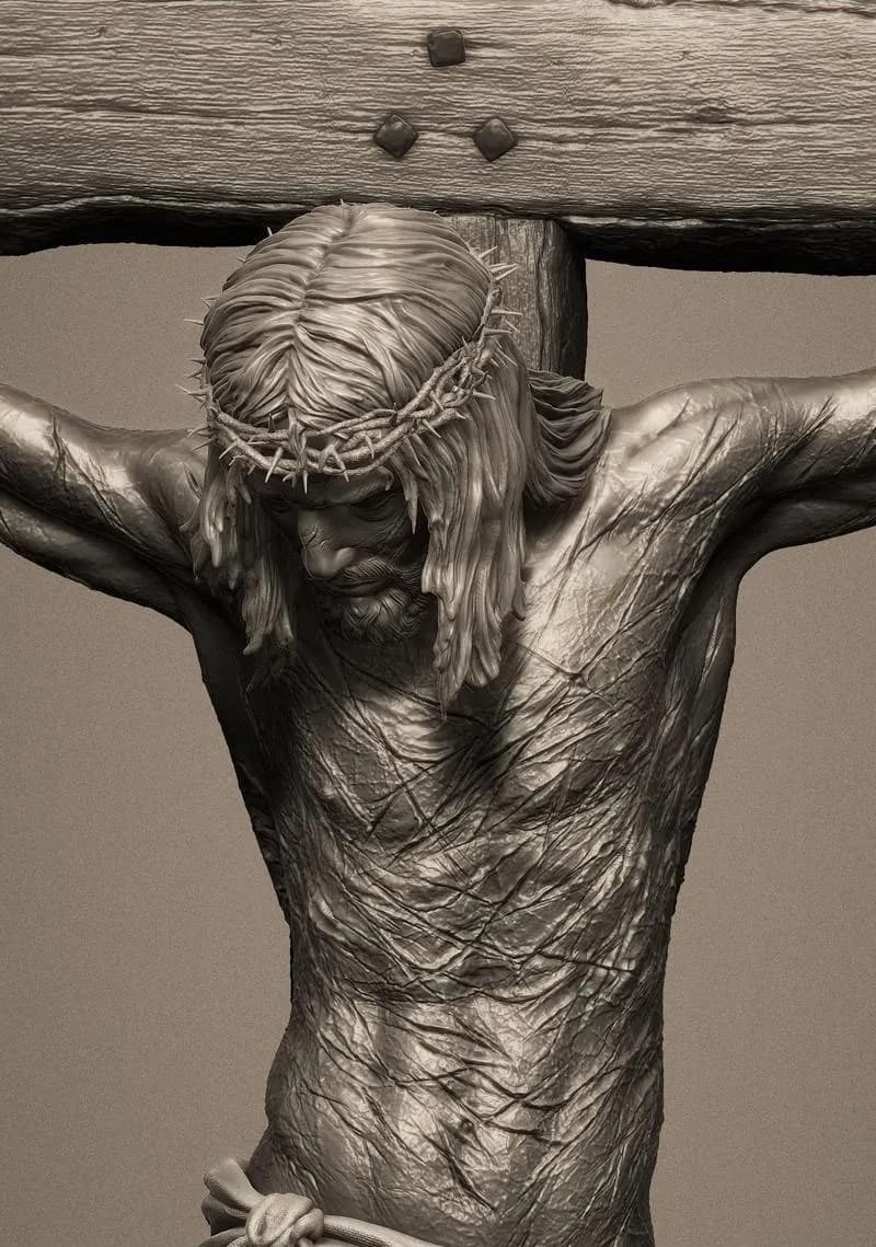 STL - Cristo crucificado render 4