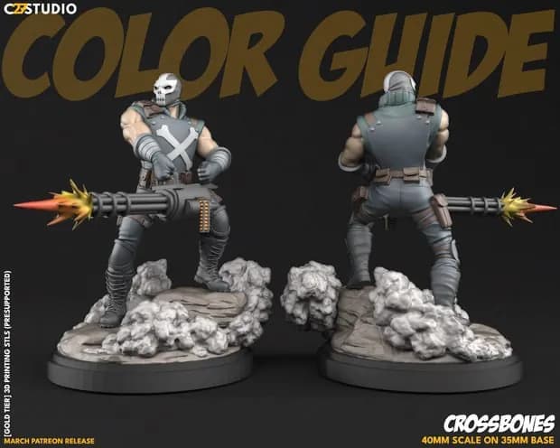 STL - Crossbones figura estilo cómic