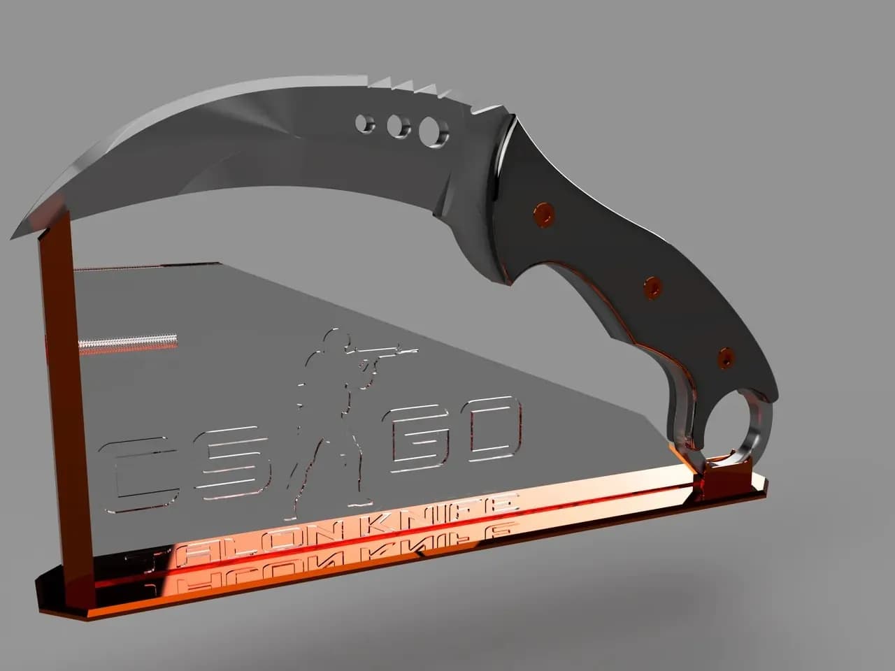 STL - Cuchillo de Talon CS:GO render 2