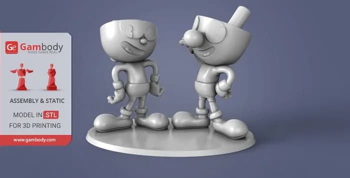 STL - cuphead and mugman 3d gambody