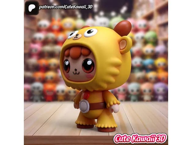 STL - cute kawaii 001 render 2