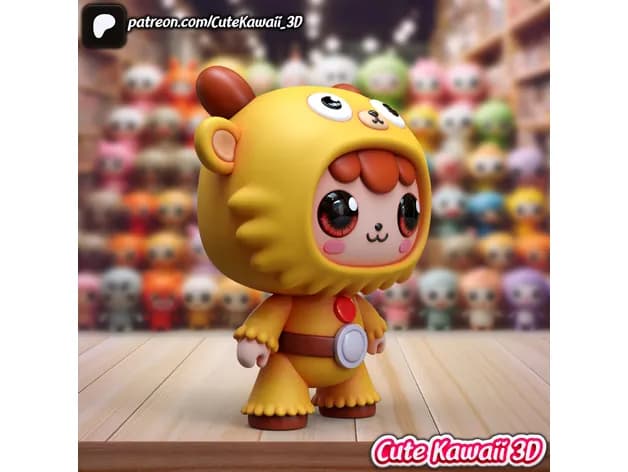 STL - cute kawaii 001 render 3