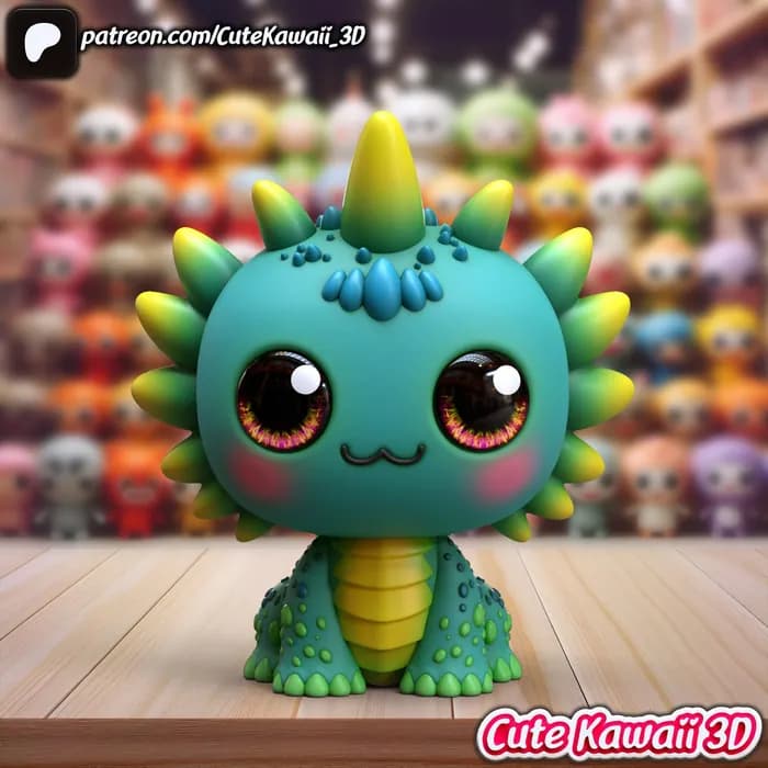 STL - cute kawaii 004 render 2