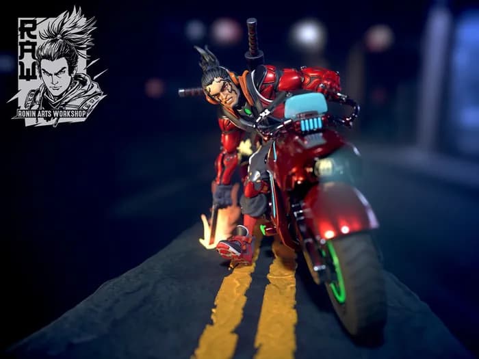 STL - cyberpunk bikertakeshi render 2