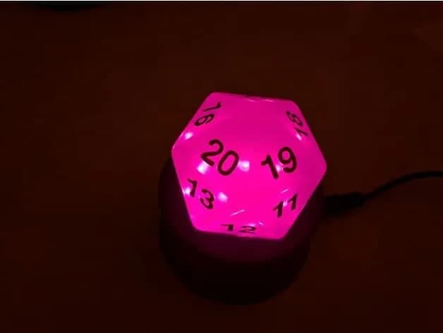 STL - d20+rgb+dice+lamp