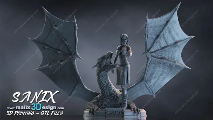 STL - Daenerys Targaryen con dragón