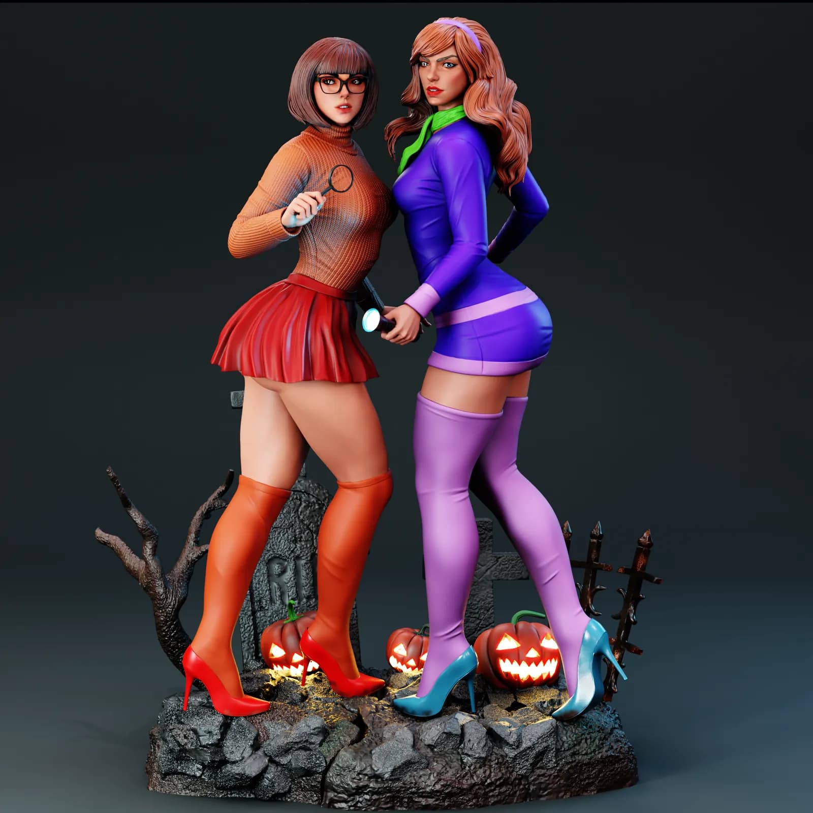 STL - Daphne y Velma de Scooby Doo render 3