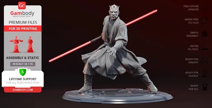 STL - darth maul fdm rar render 2