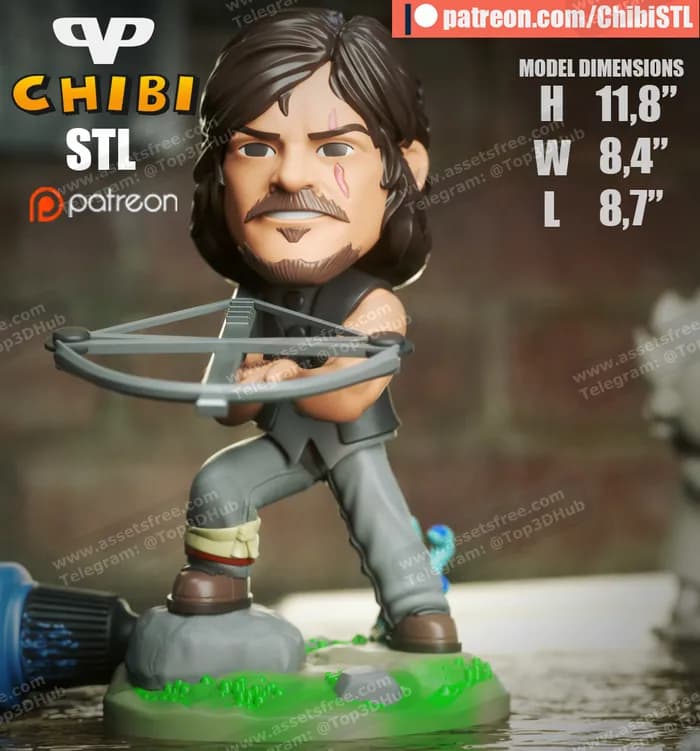 STL - daryl chibi walking dead