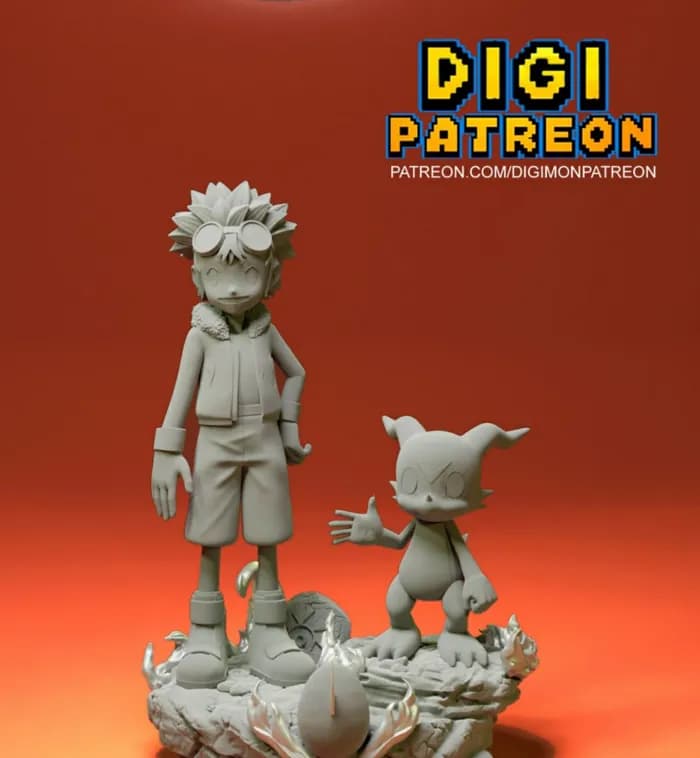 STL - davis and veemon digipatreon render 3