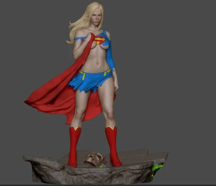 STL - dc supergirl classic render 2