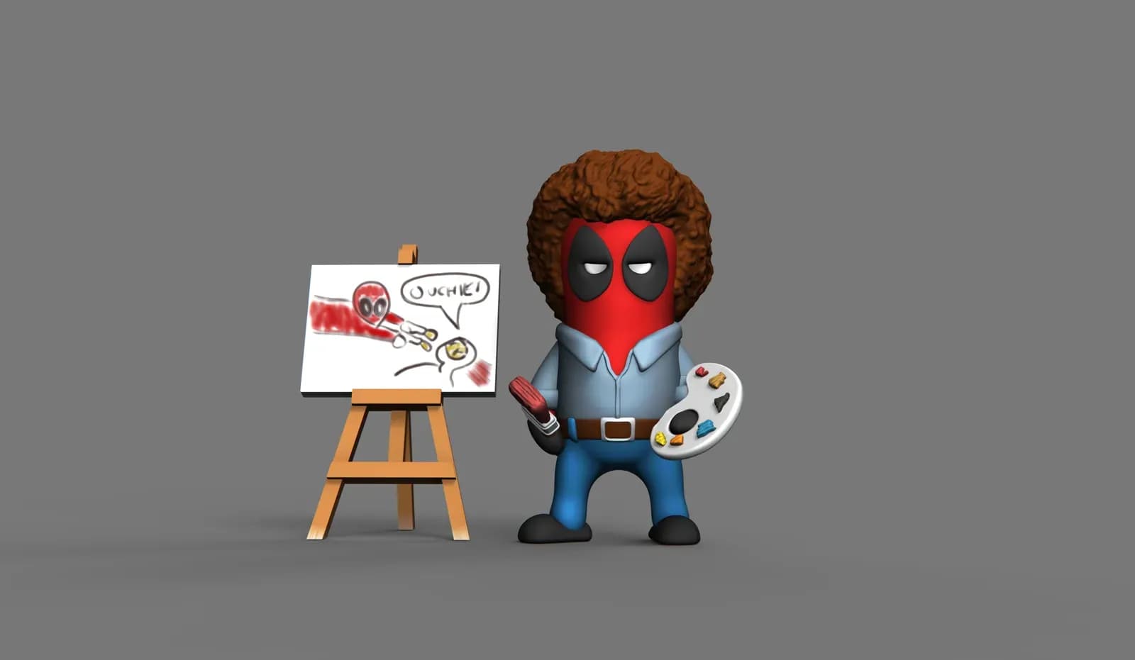 STL - Deadpool Bob Ross