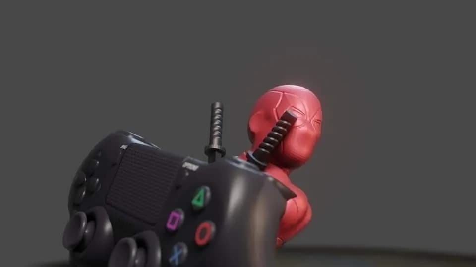 STL - Deadpool caricaturesco con saco render 2