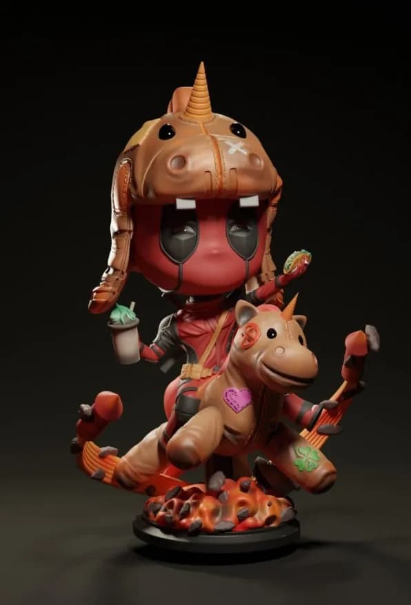 STL - Deadpool Jinetrífico render 2