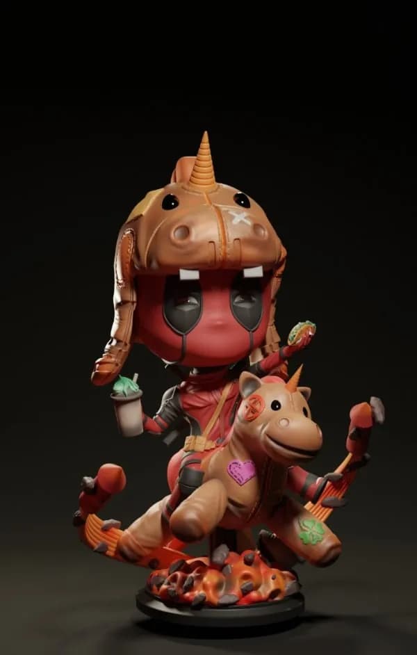 STL - Deadpool Jinetrífico render 4
