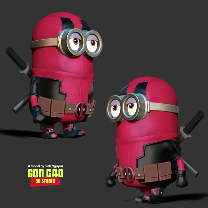 STL - deadpool minion render 3