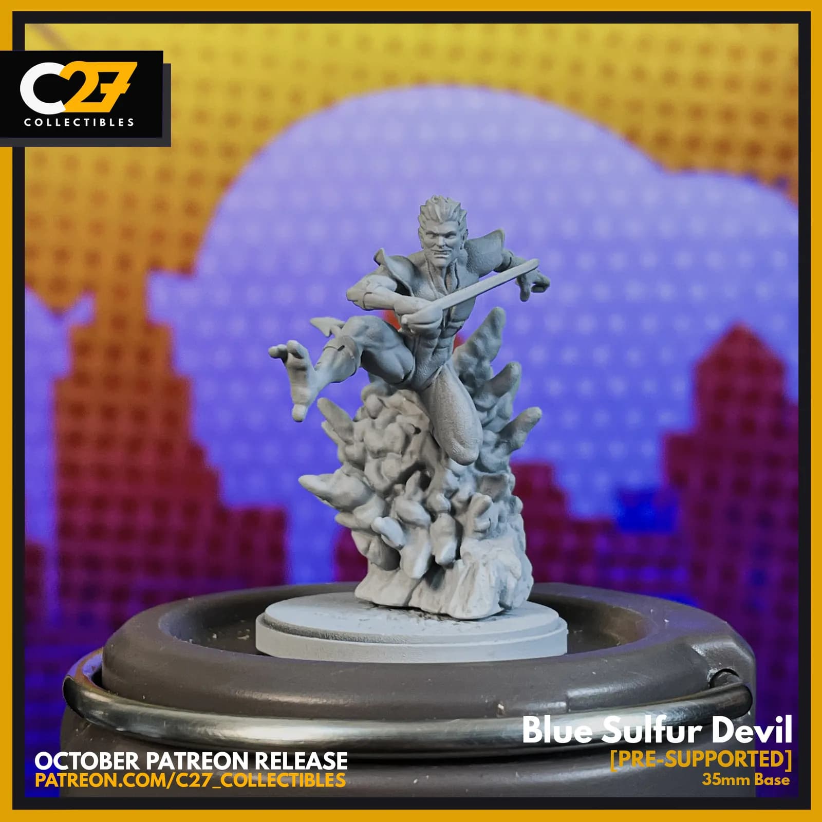 STL - Demonio azul de azufre render 2