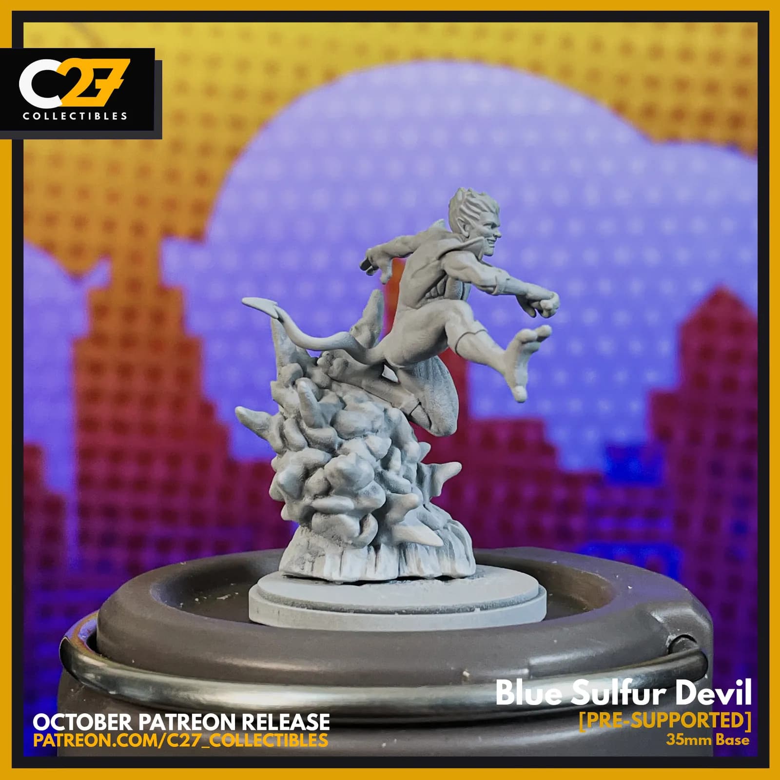 STL - Demonio azul de azufre render 4