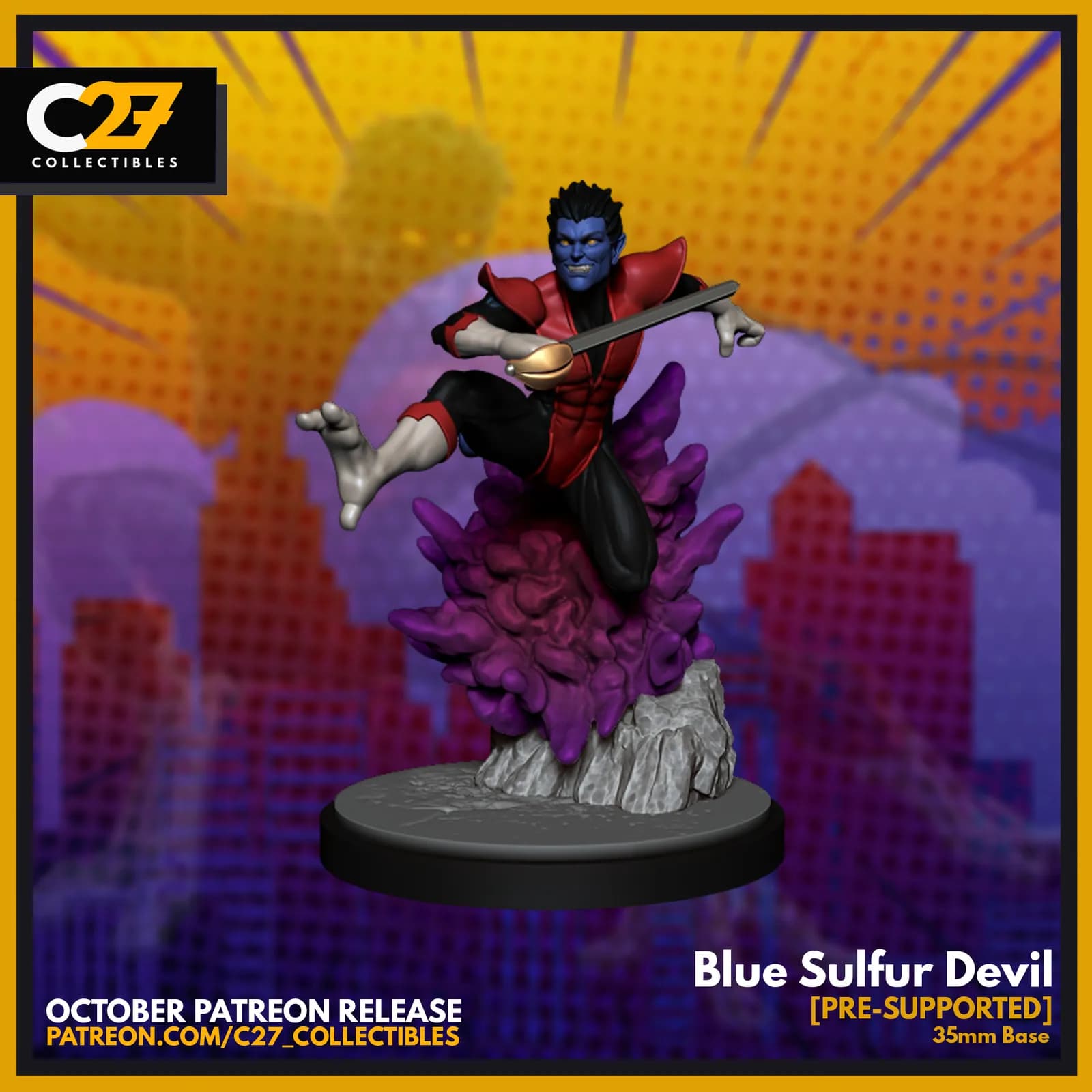 STL - Demonio azul de azufre render 5