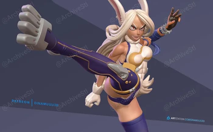STL - dinamuuu3d rabbit mirko render 2