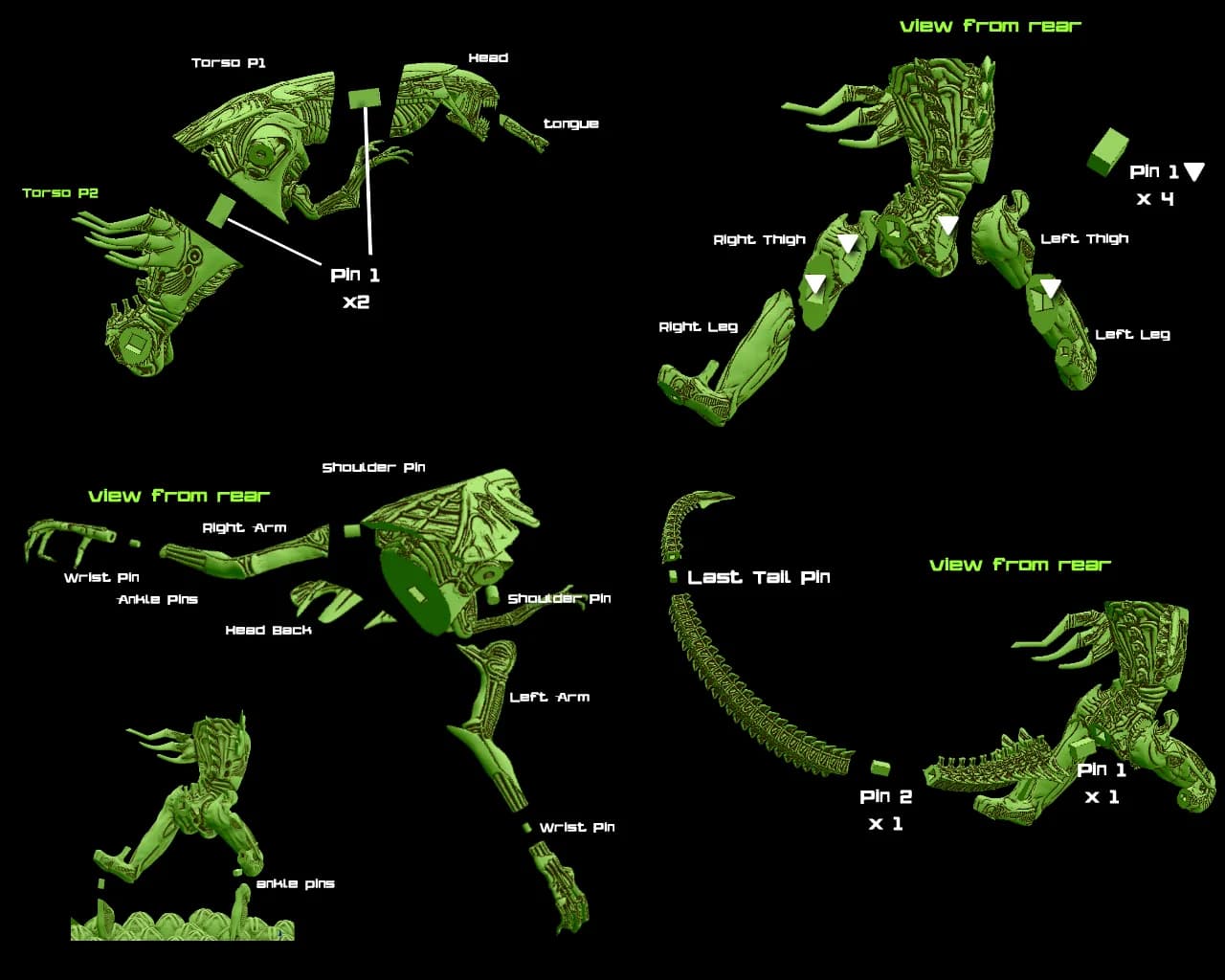 STL - Diorama Alien Reina con Huevos render 2