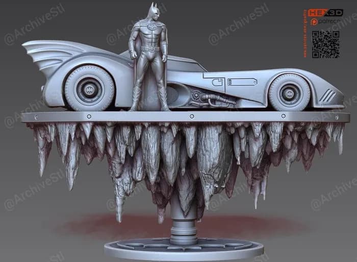 STL - Diorama Batmobile y Batman