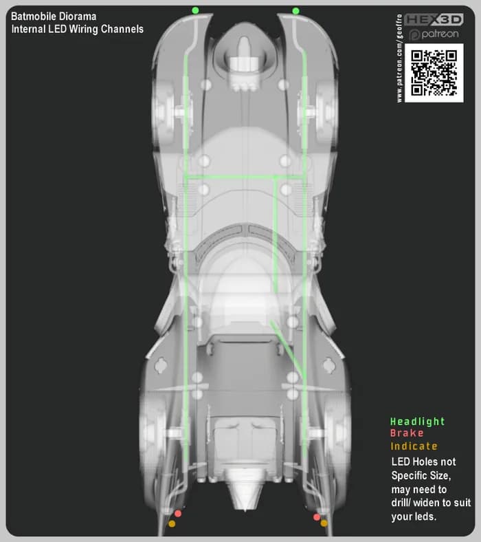 STL - Diorama Batmobile y Batman render 2