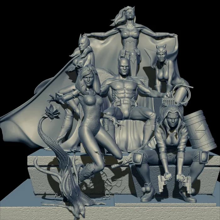 STL - Diorama de Batman y sus aliados