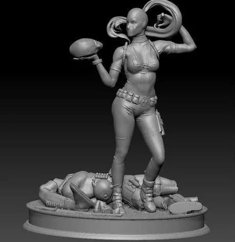 STL - Diorama de Lady Deadpool