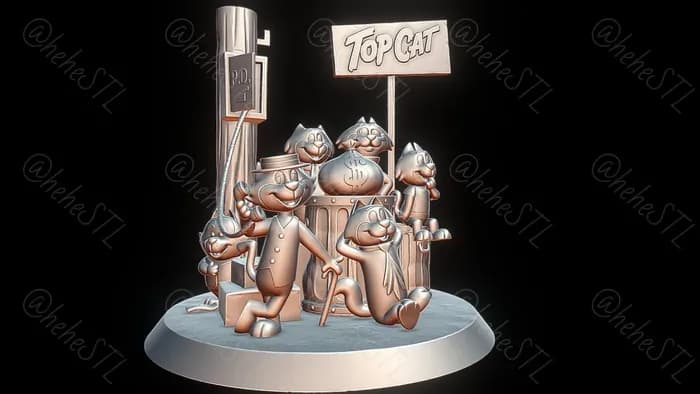 STL - Diorama de Los Gatos Top Cat