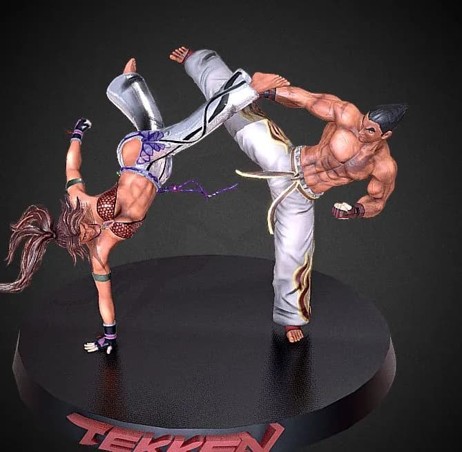 STL - Diorama de lucha Tekken render 2