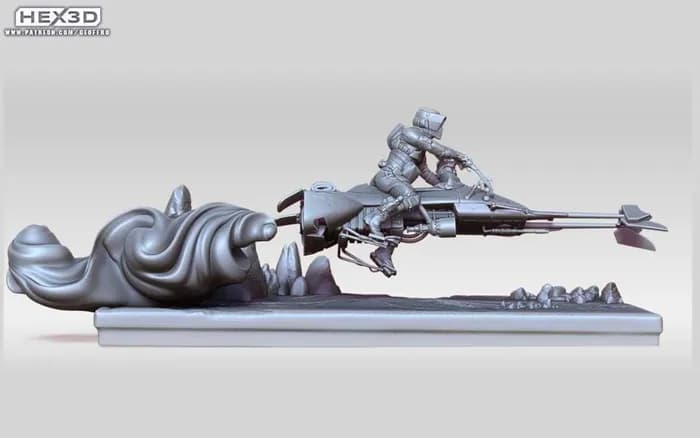 STL - Diorama de Motocicleta con Jinete