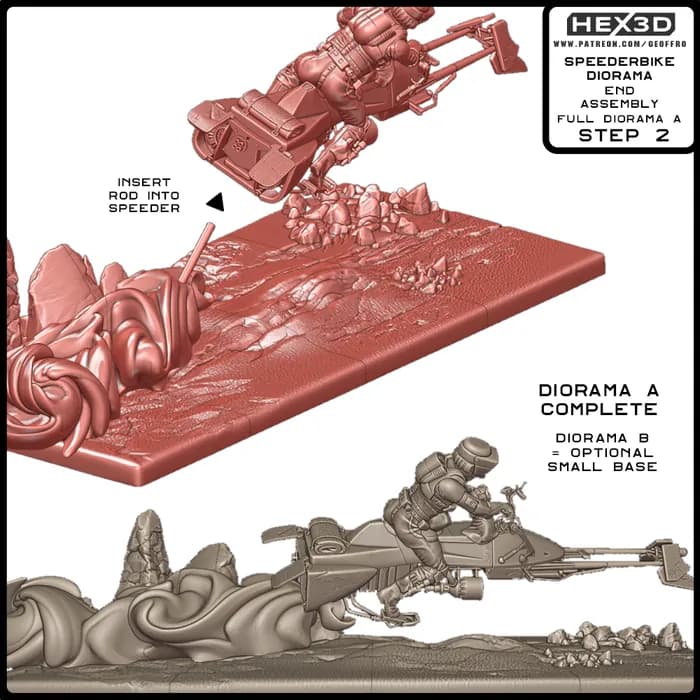 STL - Diorama de Motocicleta con Jinete