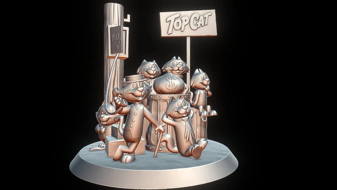 STL - Diorama de Top Cat y su pandilla