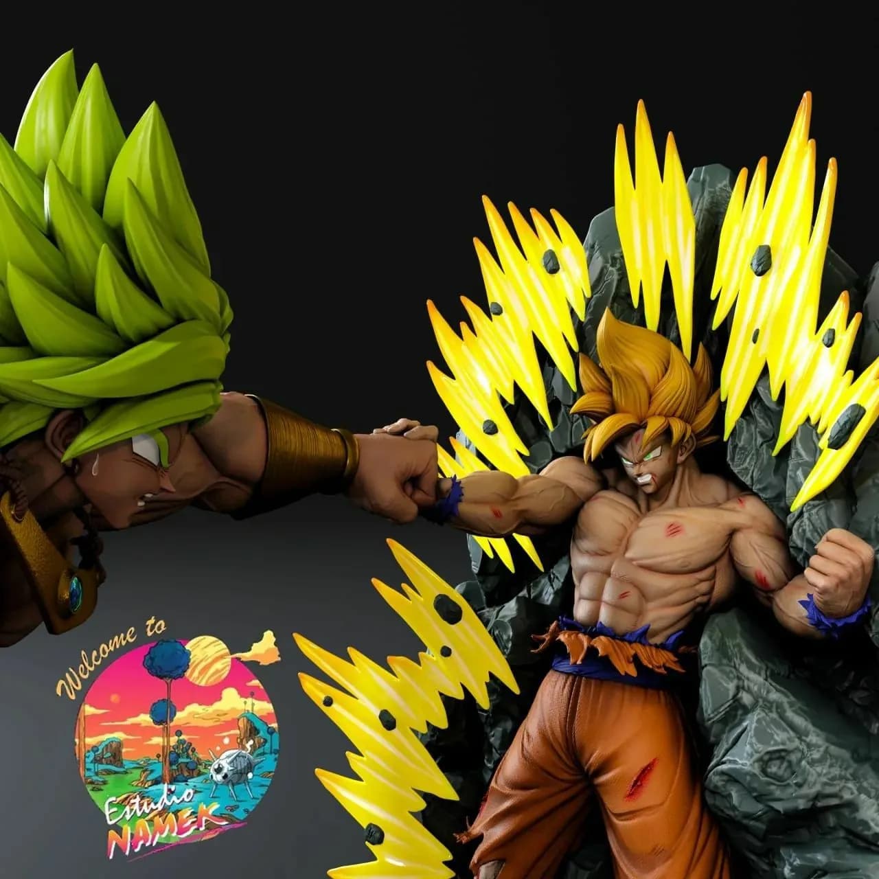 STL - Diorama Goku vs Broly render 2