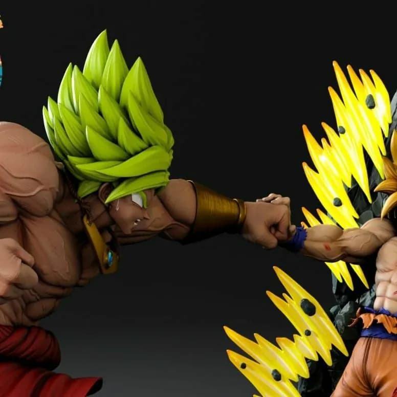 STL - Diorama Goku vs Broly render 3