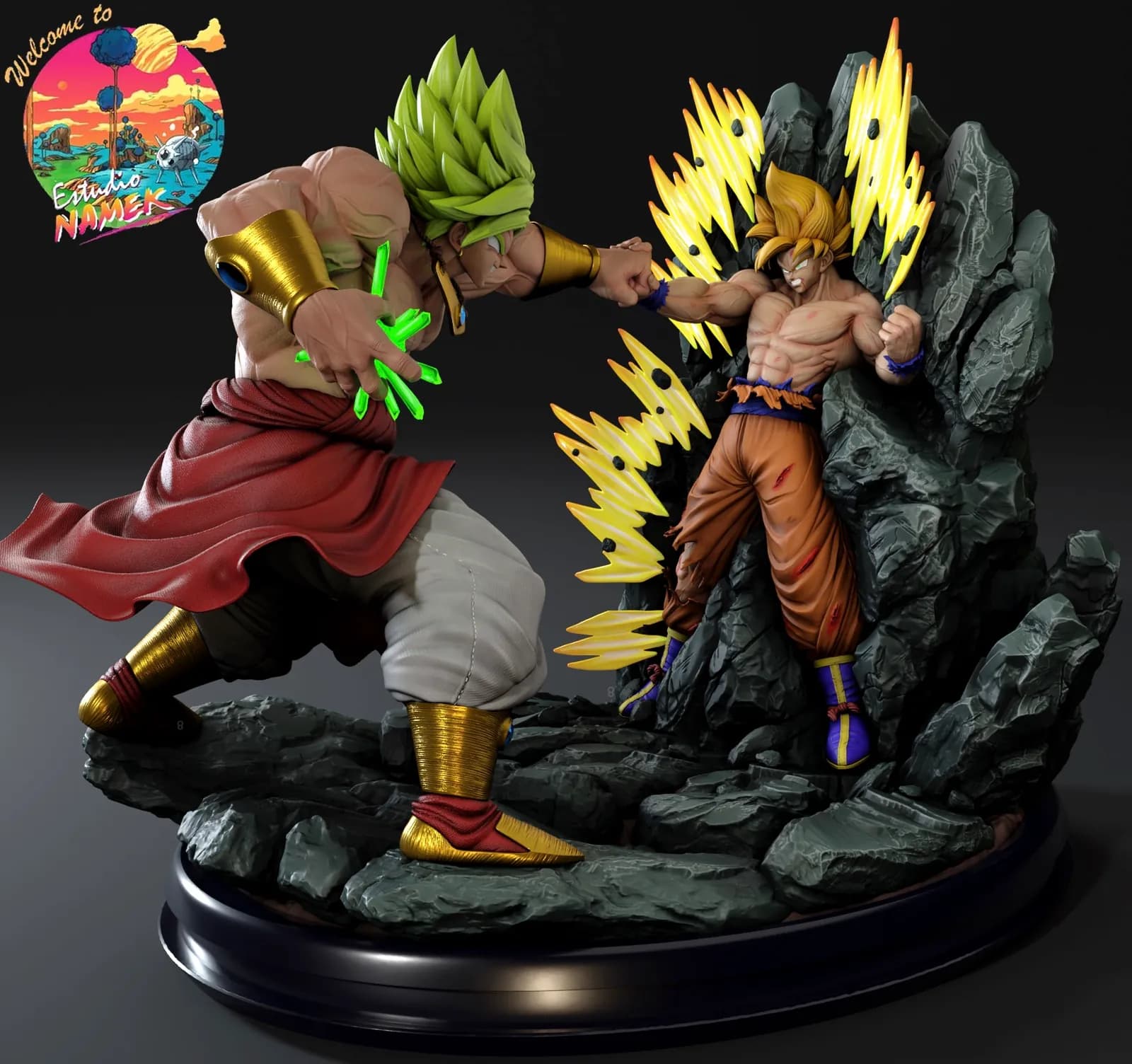 STL - Diorama Goku vs Broly render 4