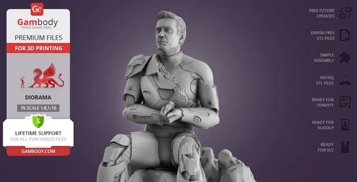 STL - Diorama Iron Man vs Thanos