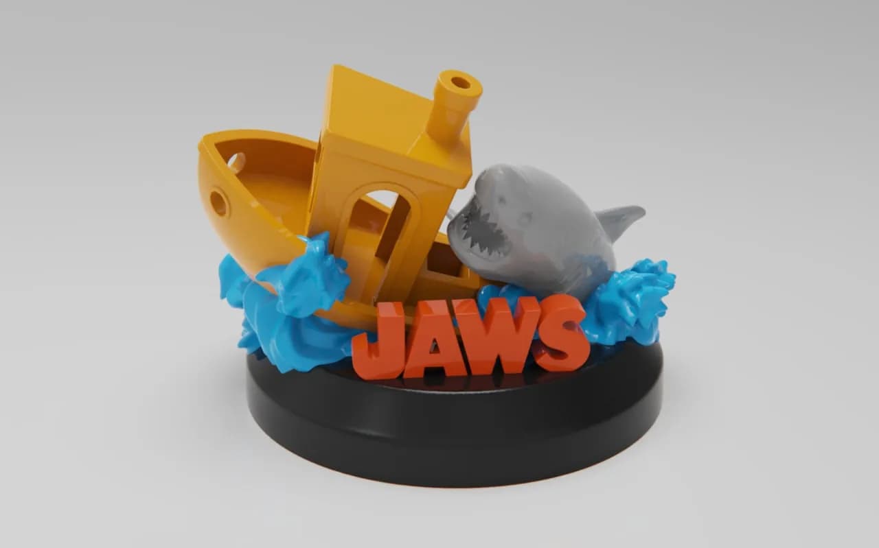 STL - Diorama Jaws Tiburon Ataque