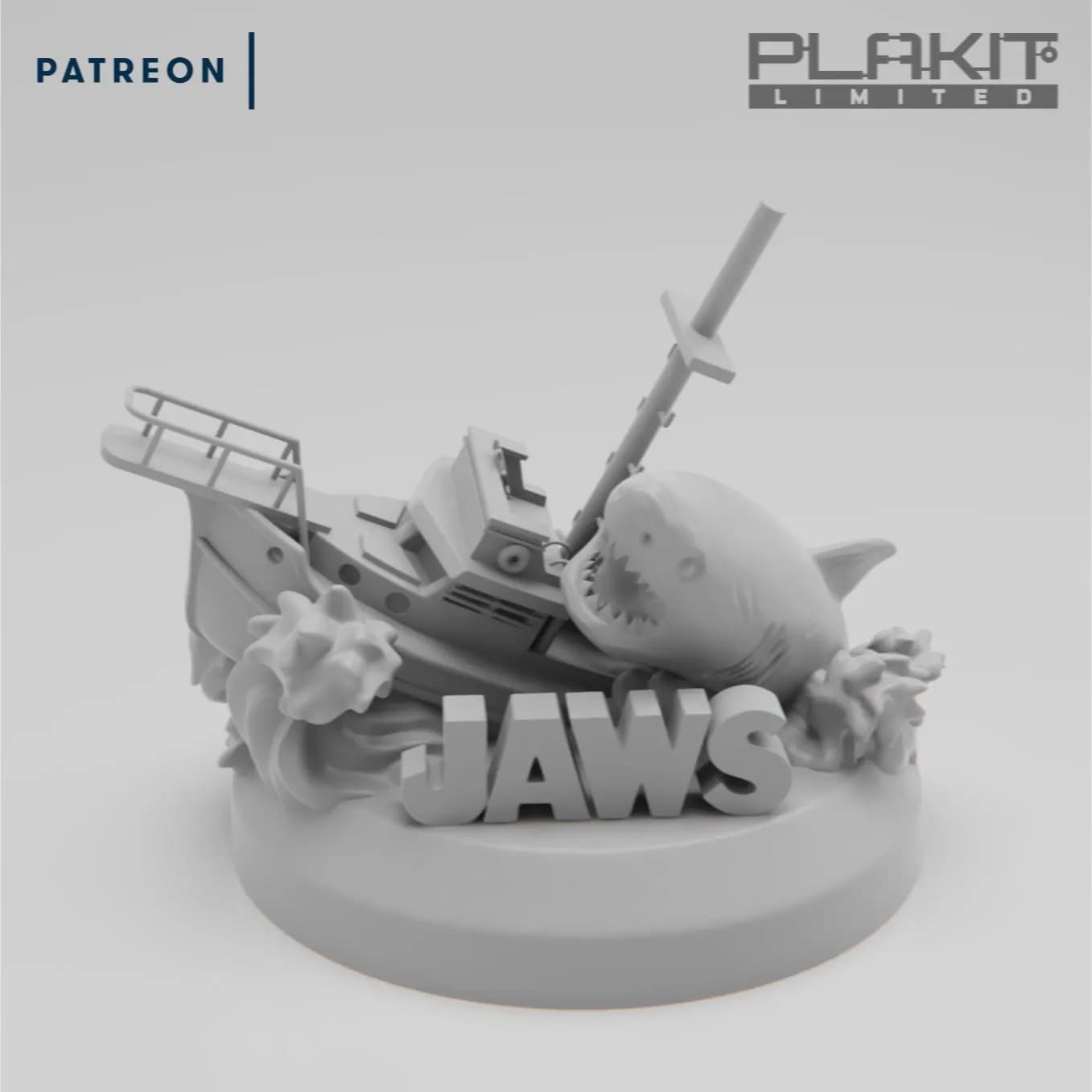 STL - Diorama Jaws Tiburon Ataque