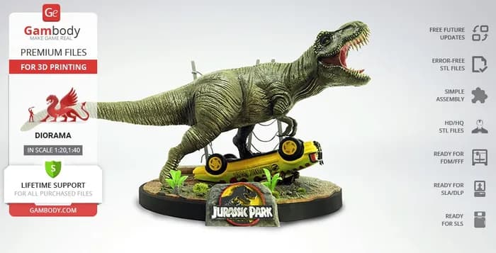 STL - diorama jurassic park gambody