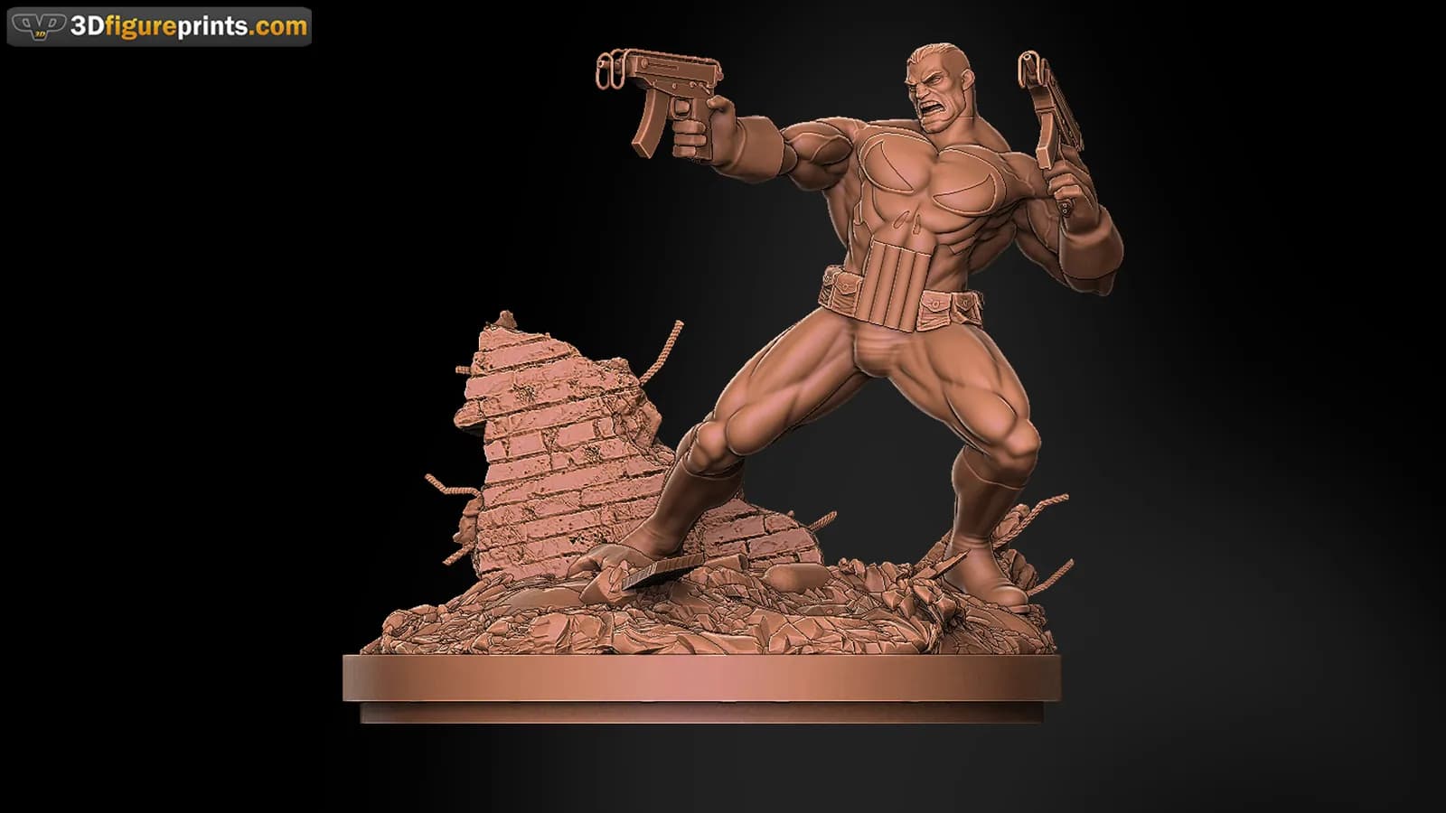 STL - Diorama Wolverine vs Punisher render 2