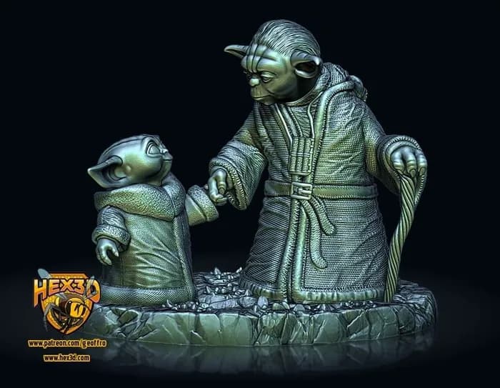 STL - Diorama Yoda y Grogu