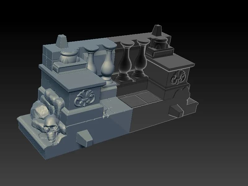 STL - Diosa de la Muerte con Hacha render 3