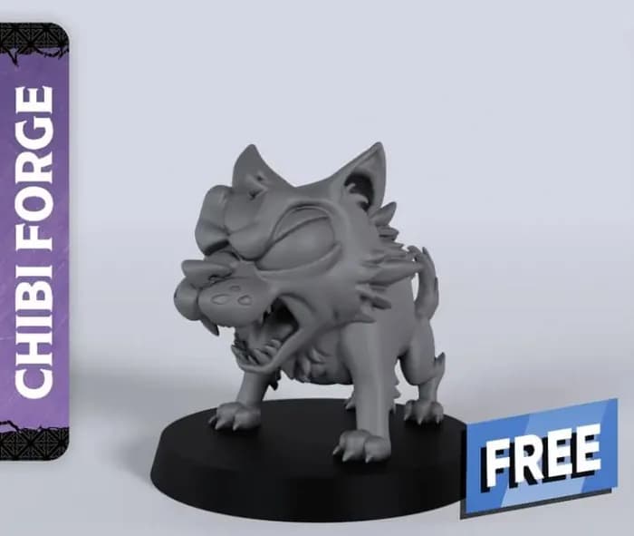 STL - dire wolf with free dragon